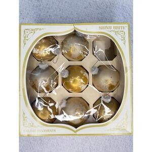 Box of Vintage Glass Pictured ANGEL w CANDLE BALL Christmas Ornament Shiny Brite